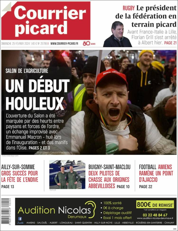 Portada de Courrier Picard (Francia)