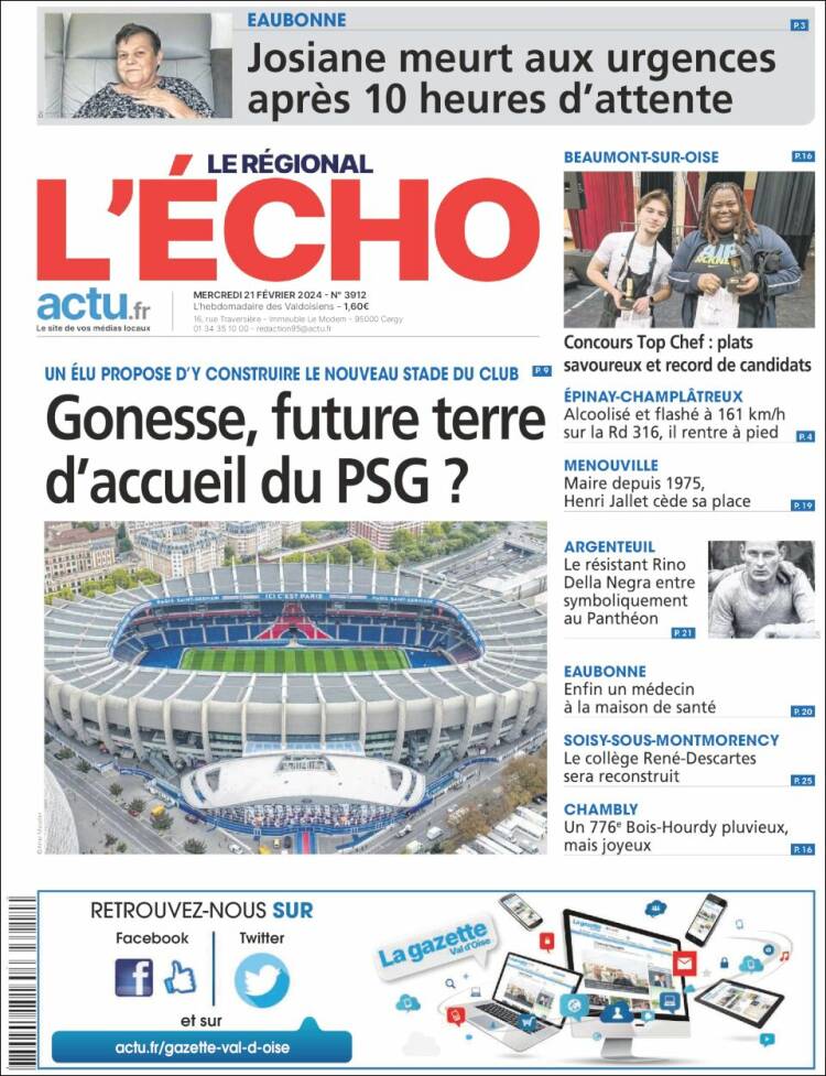 Portada de L'Echo de la Haute-Vienne (Francia)
