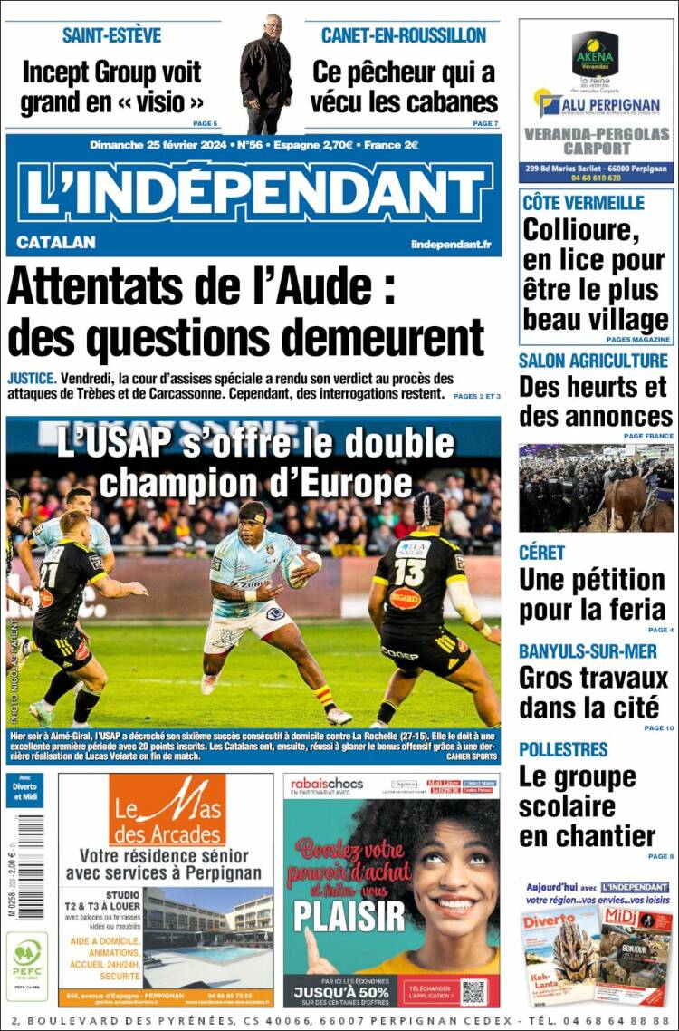 Portada de Le Indépendant (Francia)