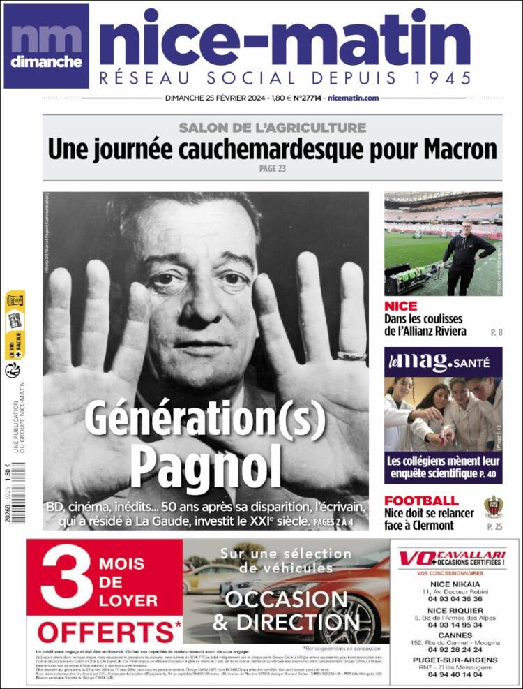 Portada de Nice-Matin (Francia)