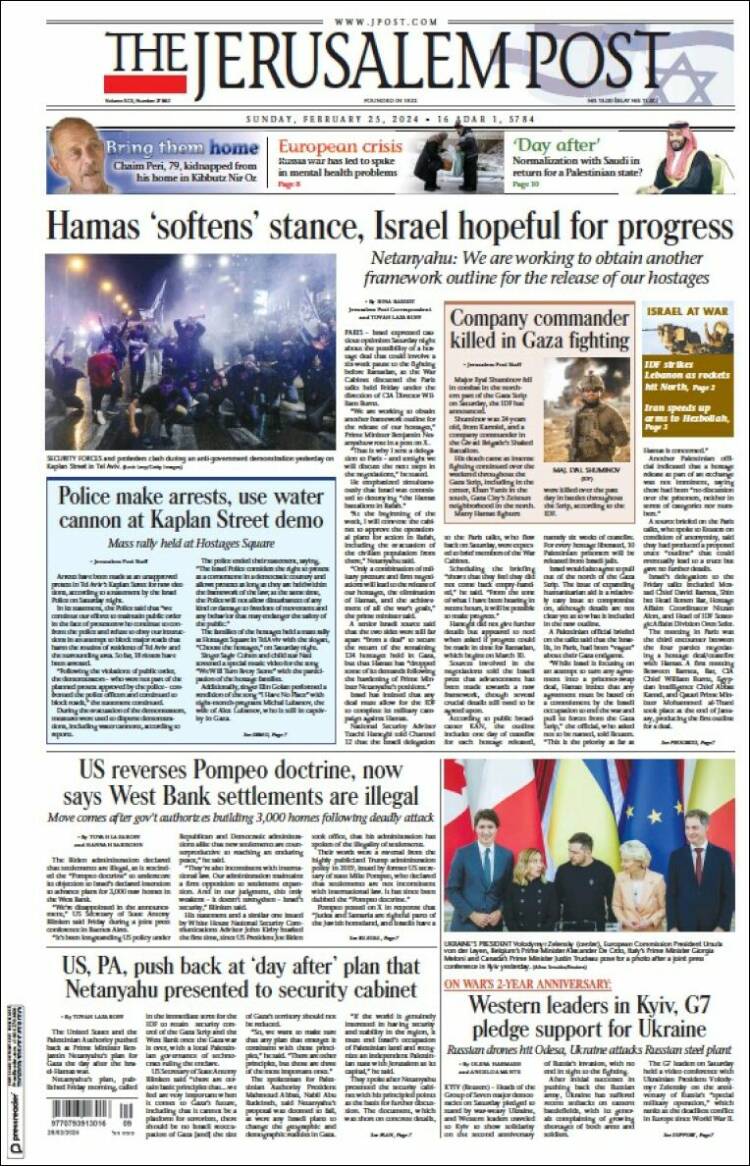 Portada de The Jerusalem Post (Israel)