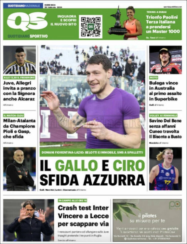 Portada de Quotidiano Sportivo (Italia)