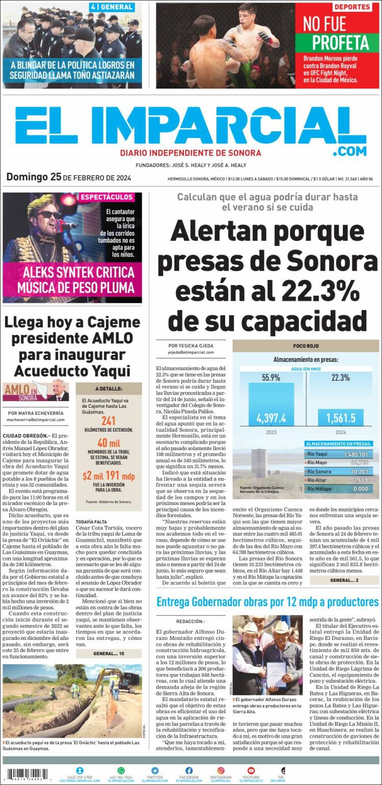 Portada de El Imparcial (M&eacute;xico)