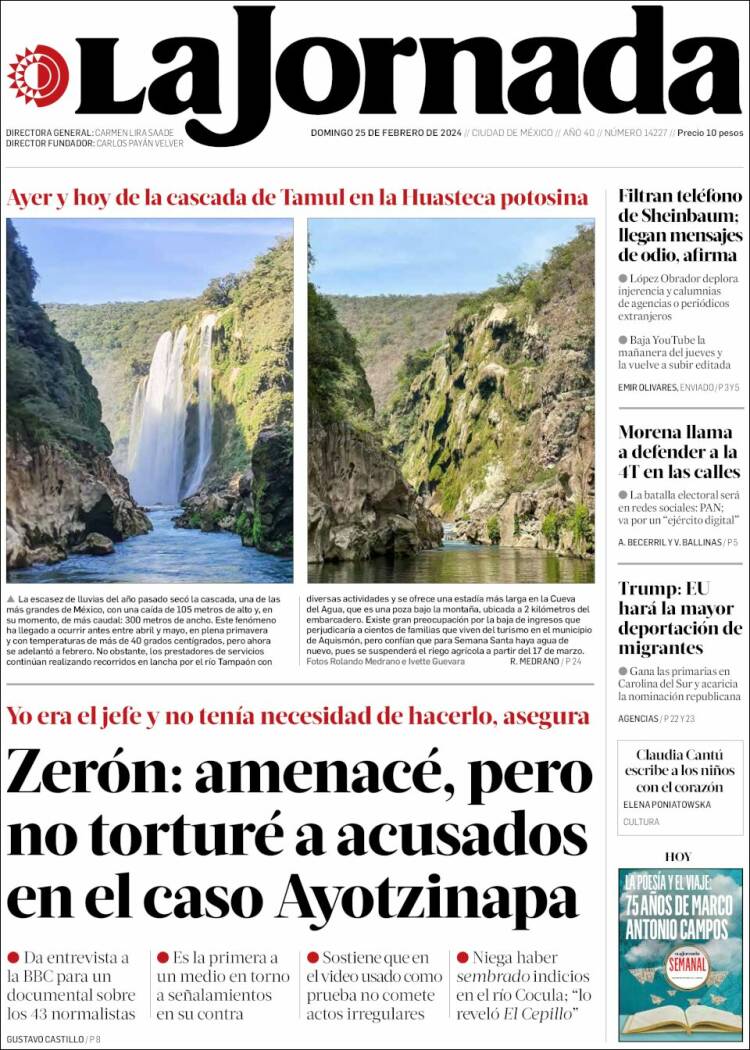 Portada de La Jornada (M&eacute;xico)