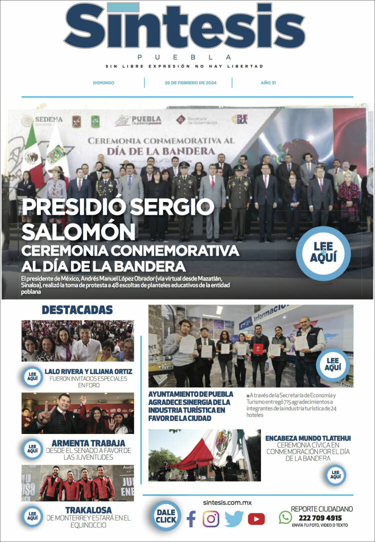 Portada de Síntesis - Puebla (M&eacute;xico)