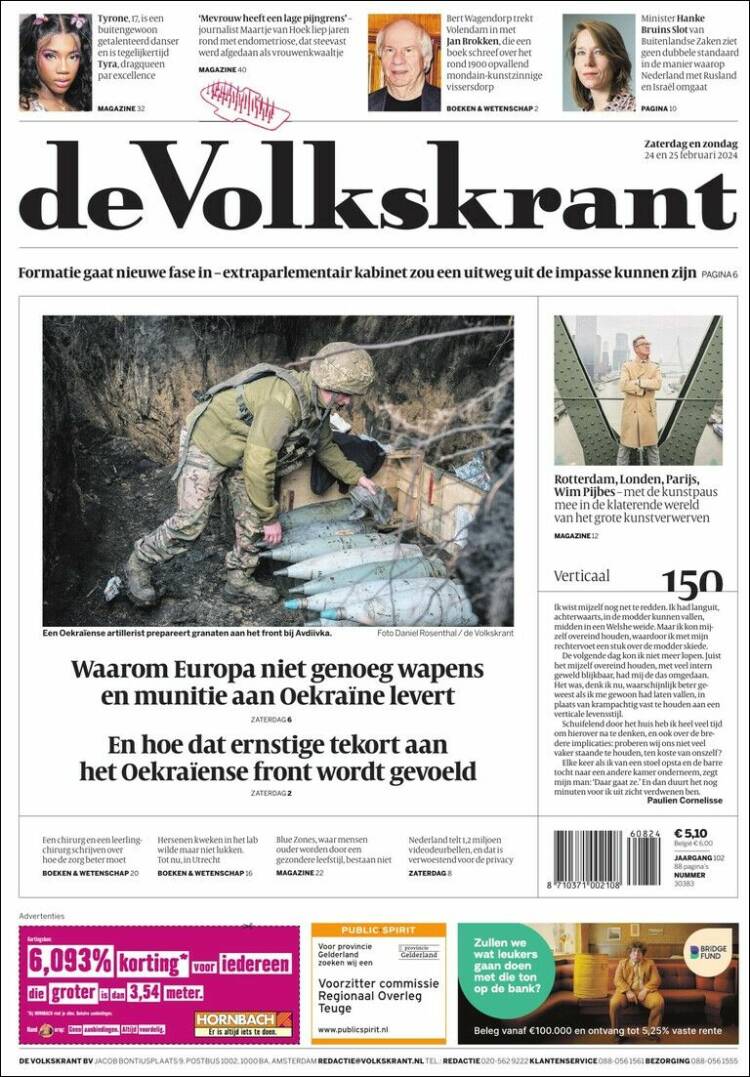 Portada de De Volkskrant (Pa&iacute;ses Bajos)