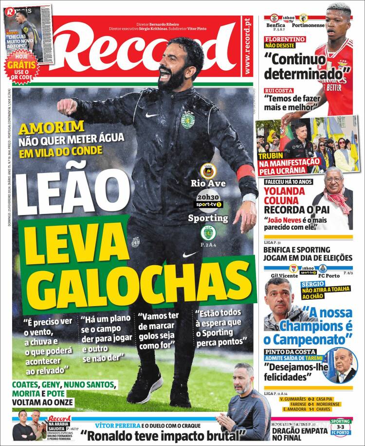 Portada de Jornal de Negócios (Portugal)