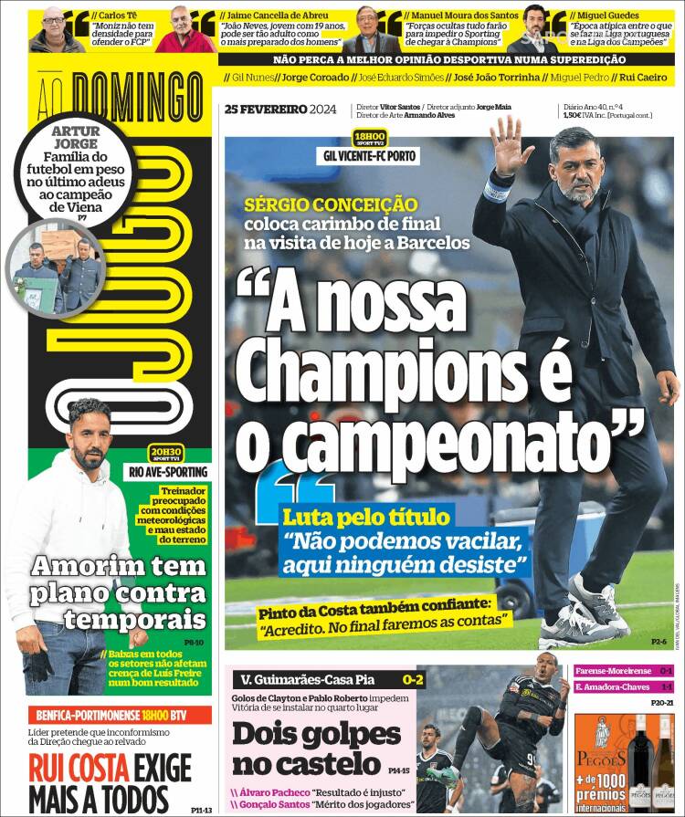 Portada de O Jogo (Portugal)