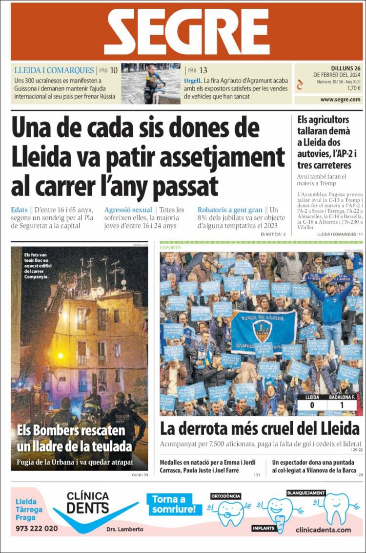 Portada de Segre (España)