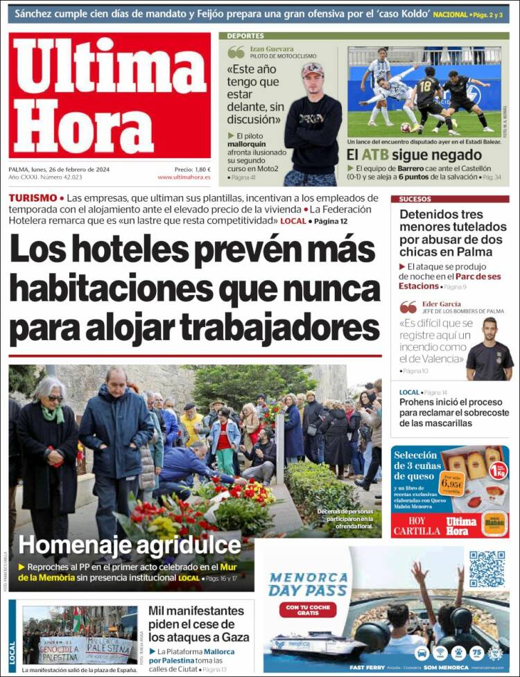 Portada de Última Hora (España)