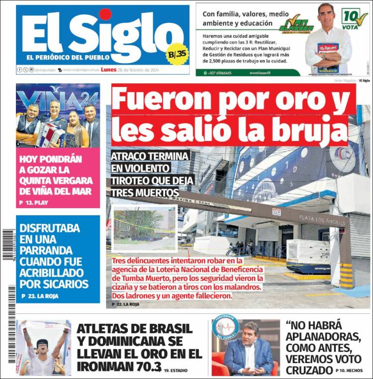 Portada de El Siglo (Panamá)