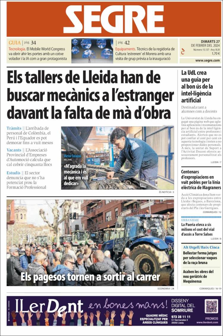 Portada de Segre (España)