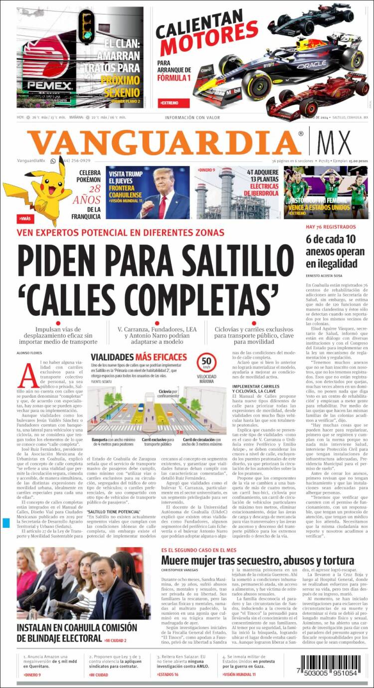 Portada de Vanguardia (México)