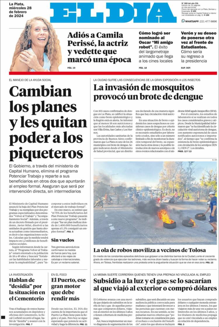 Portada de El Día de la Plata (Argentina)