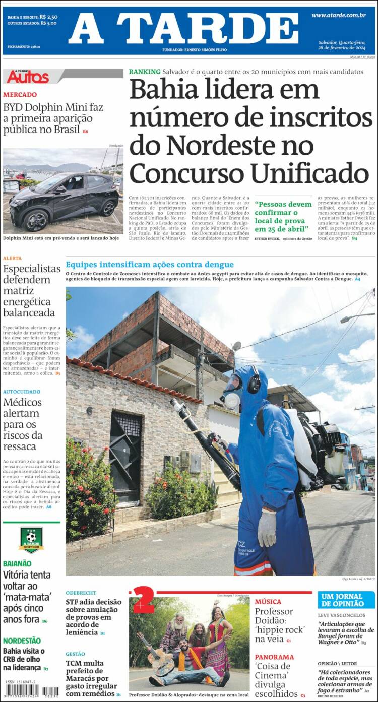 Portada de Diário A Tarde (Brasil)