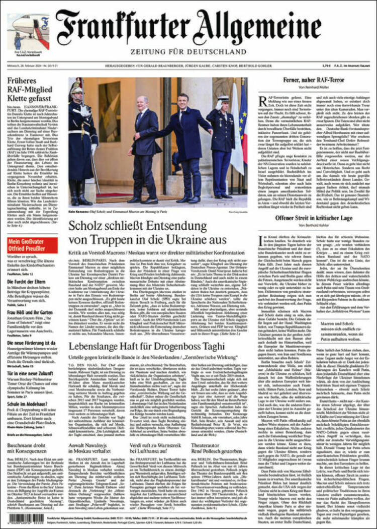 Portada de Frankfurter Allgemeine (Alemania)