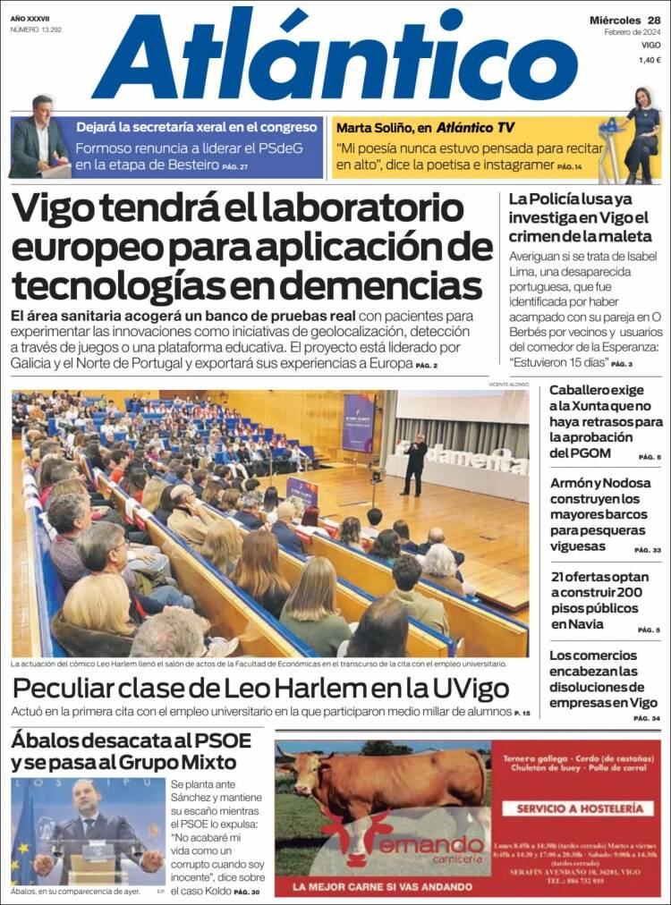 Portada de Atlántico Diario (España)