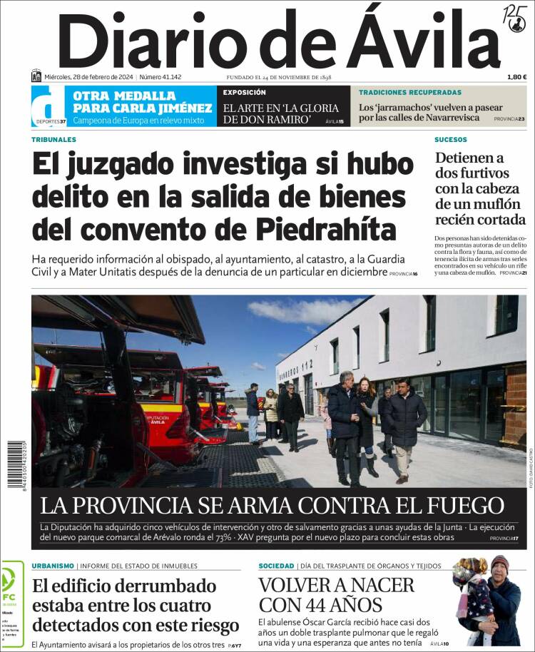 Portada de Diario de Ávila (España)