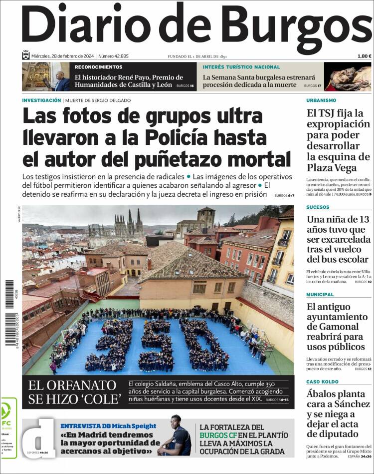 Portada de Diario de Burgos (España)