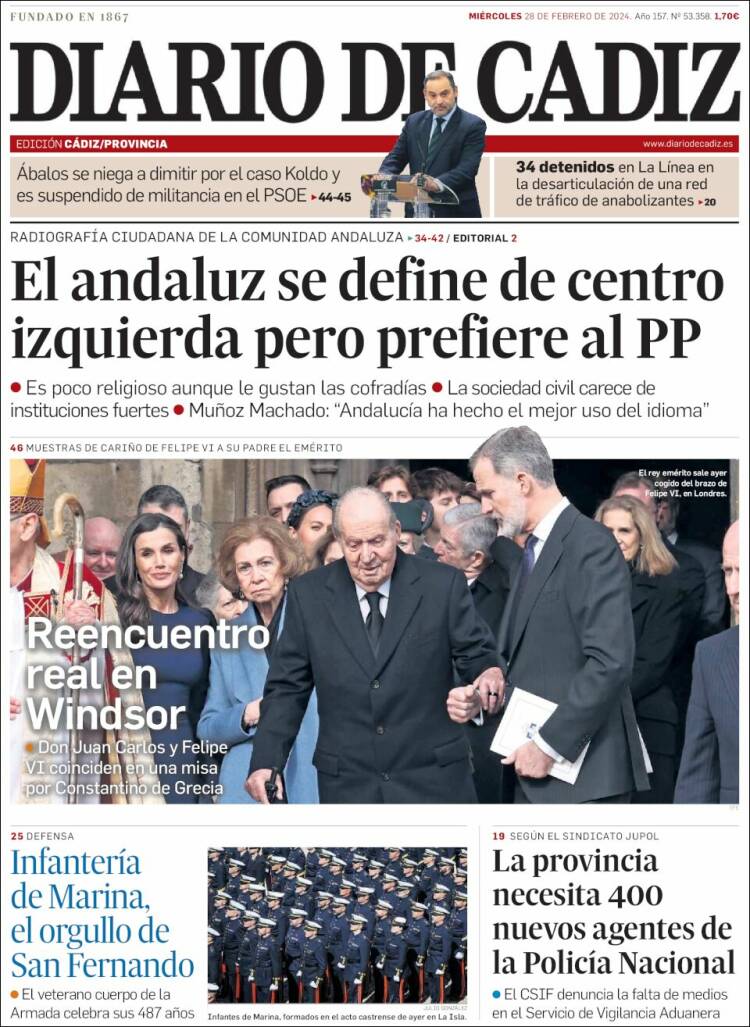 Portada de Diario de Cádiz (España)