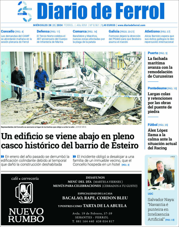 Portada de Diario de Ferrol (España)