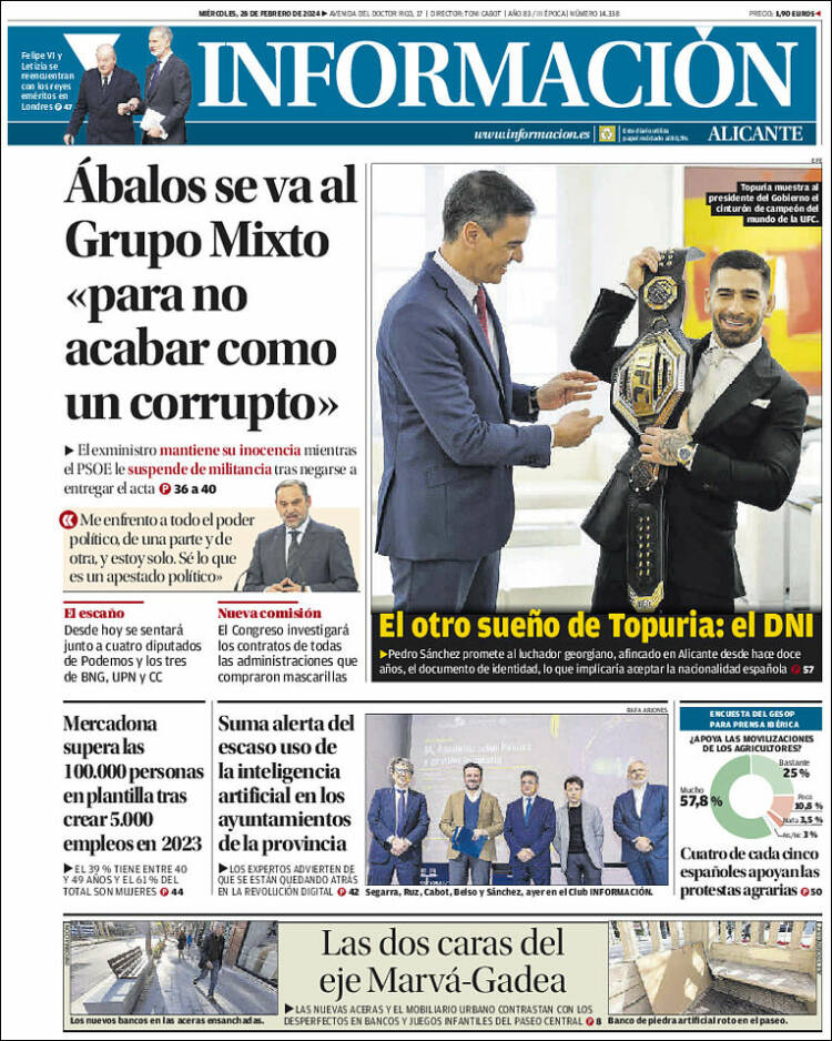 Portada de Diario Información (España)