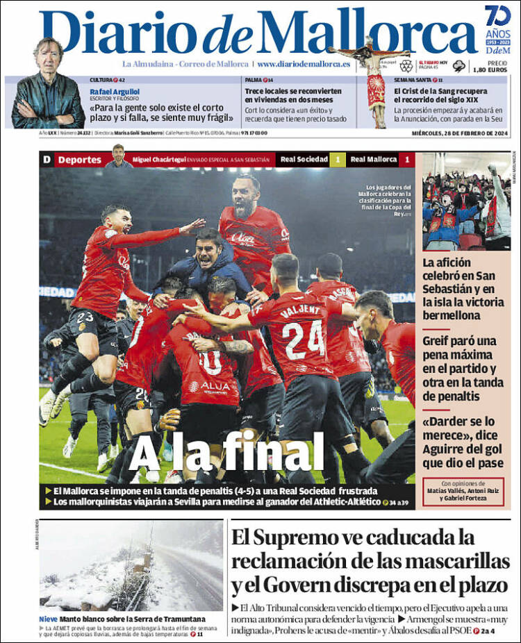 Portada de Diario de Mallorca (España)