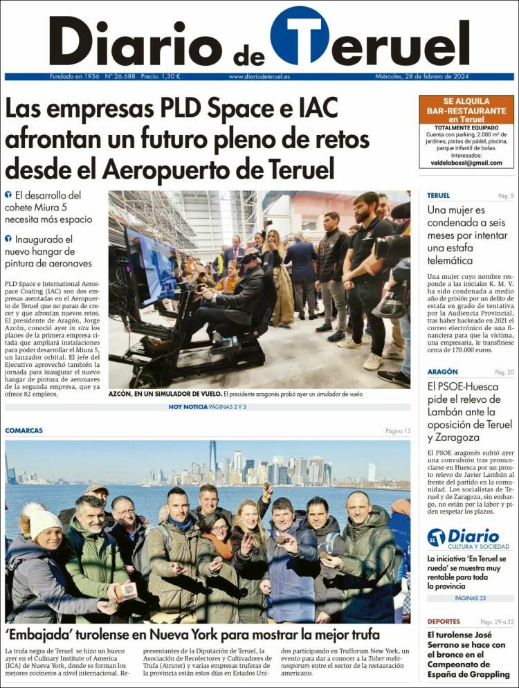 Portada de Diario de Teruel (España)