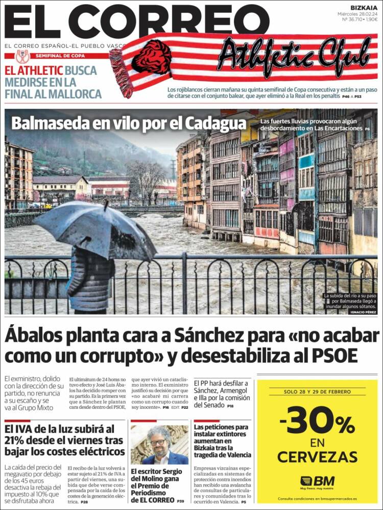 Portada de El Correo (España)