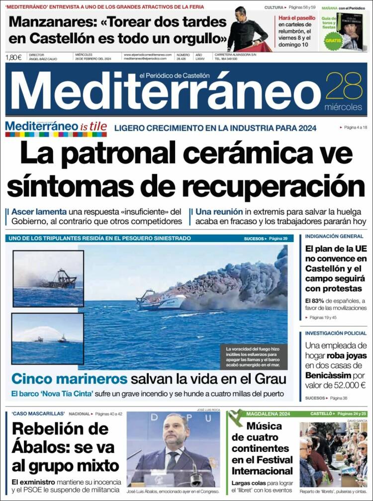 Portada de El Periódico Mediterraneo (España)