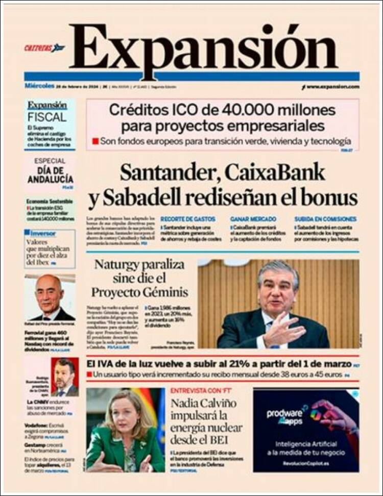 Portada de Expansión (Espa&ntilde;a)