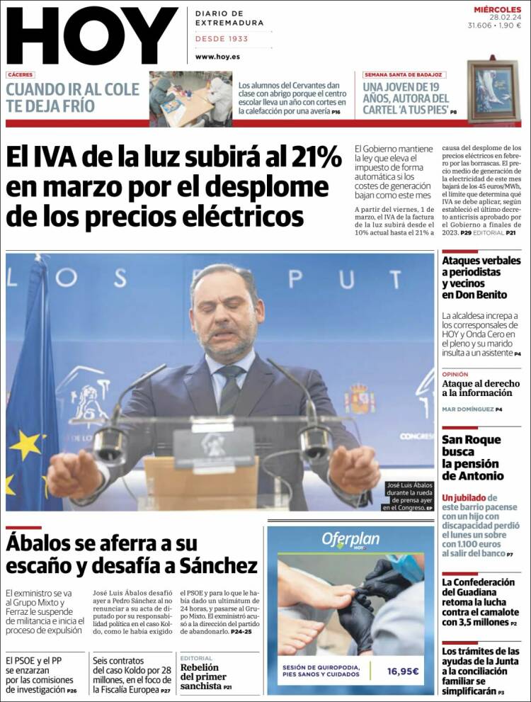 Portada de Hoy - Badajoz (España)