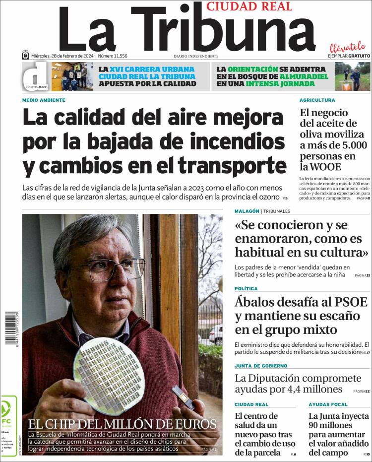 Portada de La Tribuna de Ciudad Real (España)