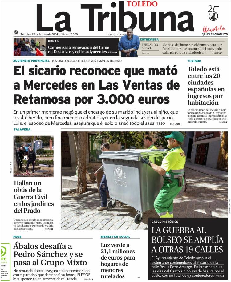 Portada de La Tribuna de Toledo (España)