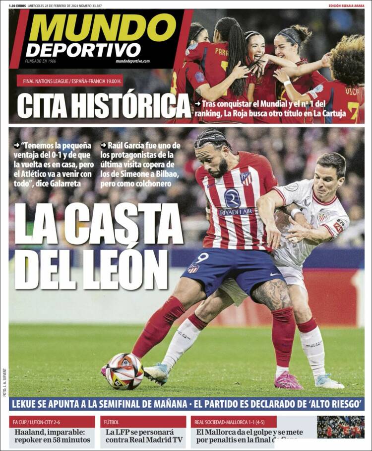 Portada de Mundo Deportivo Bizkaia (España)