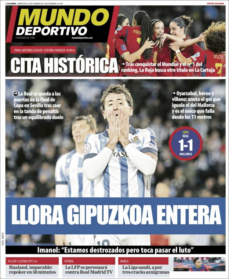 Portada de Mundo Deportivo Gipuzkoa (España)