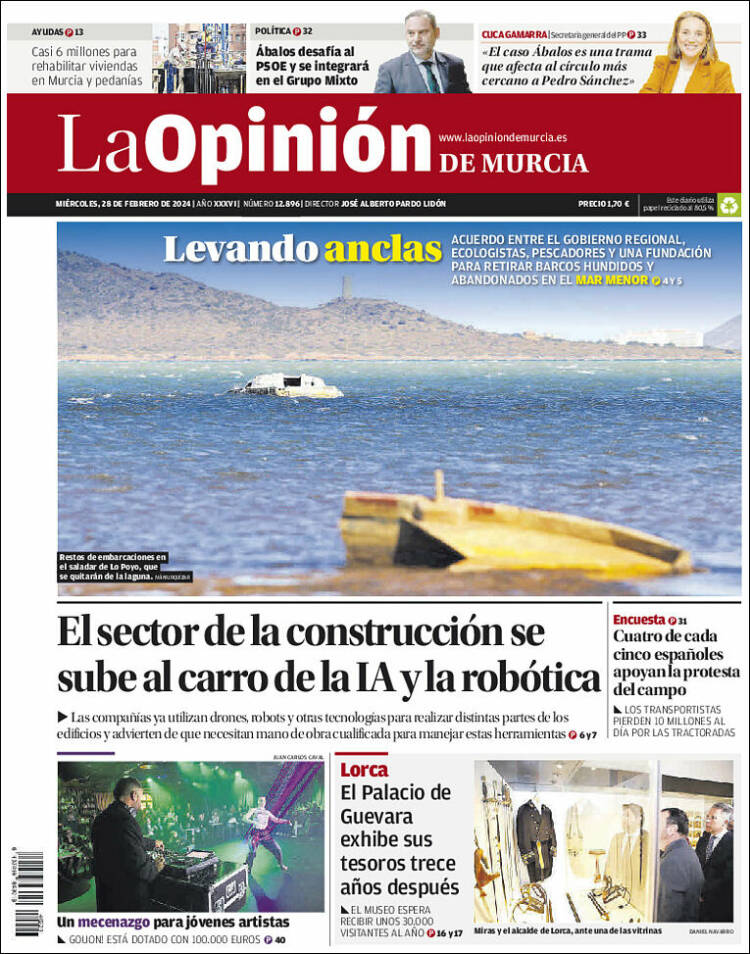 Portada de La Opinión de Murcia (España)