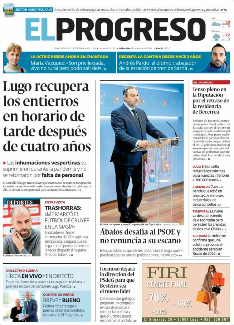 Portada de El Progreso (España)