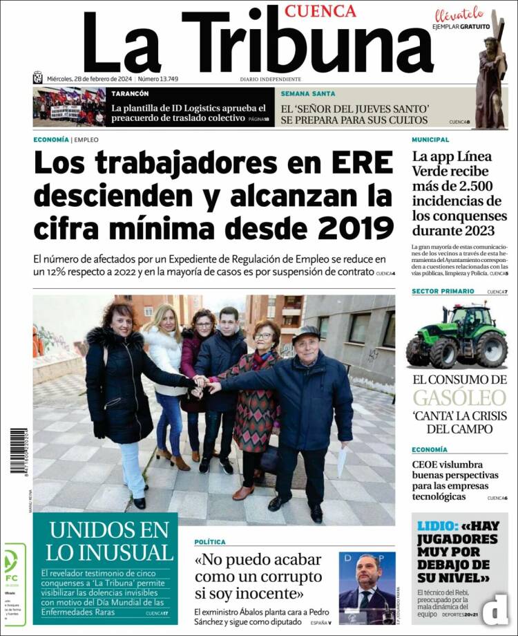 Portada de La Tribuna de Cuenca (España)