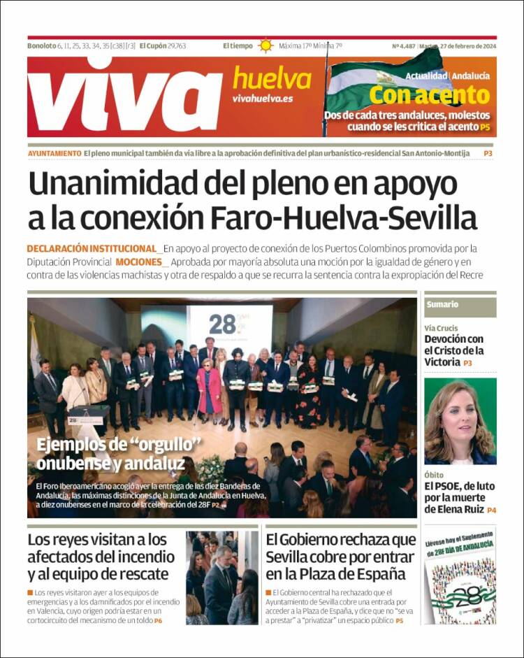 Portada de Viva Huelva (España)