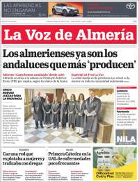 Portada de La Voz de Almería (España)