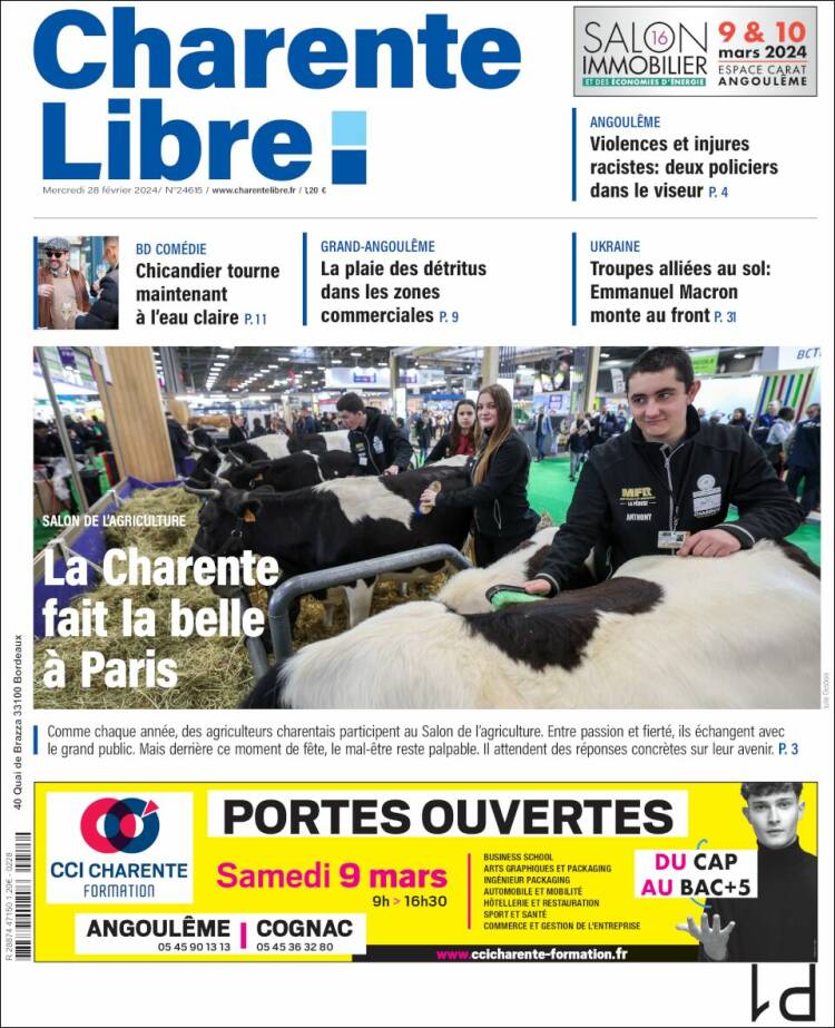 Portada de Charente Libre (Francia)