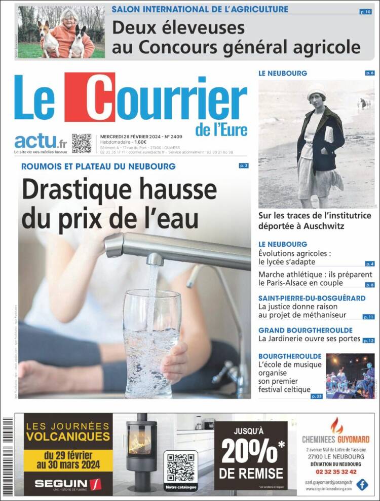 Portada de Le Courrier de l'Ouest (Francia)