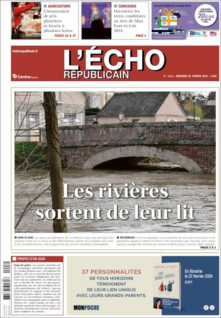 Portada de L'Echo Républicain (Francia)