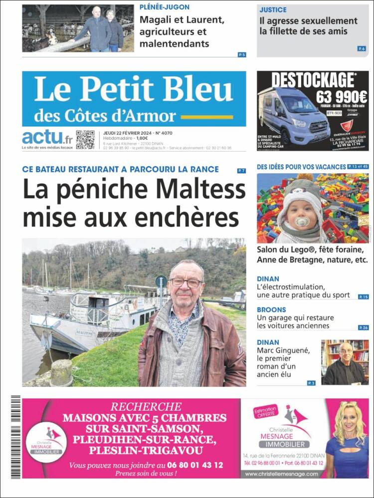 Portada de Le Petit Bleu (Francia)