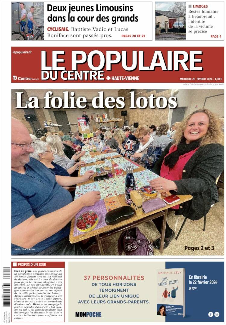 Portada de Le Populaire du Centre (Francia)