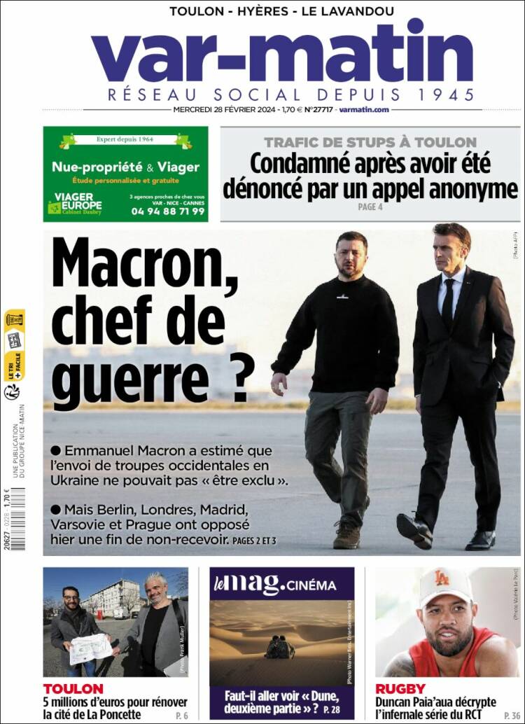 Portada de Var-Matin (Francia)