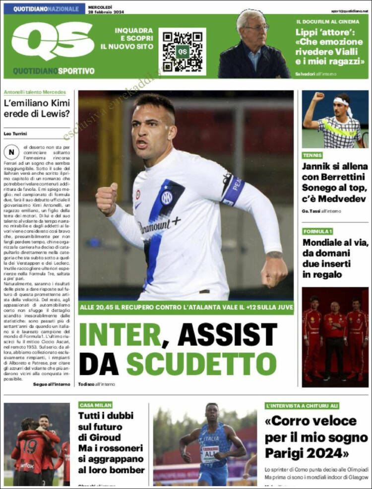 Portada de Quotidiano Sportivo (Italia)