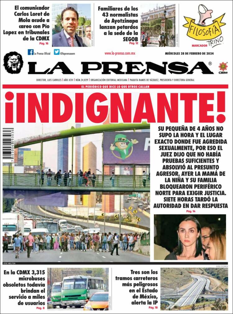 Portada de La Prensa (México)