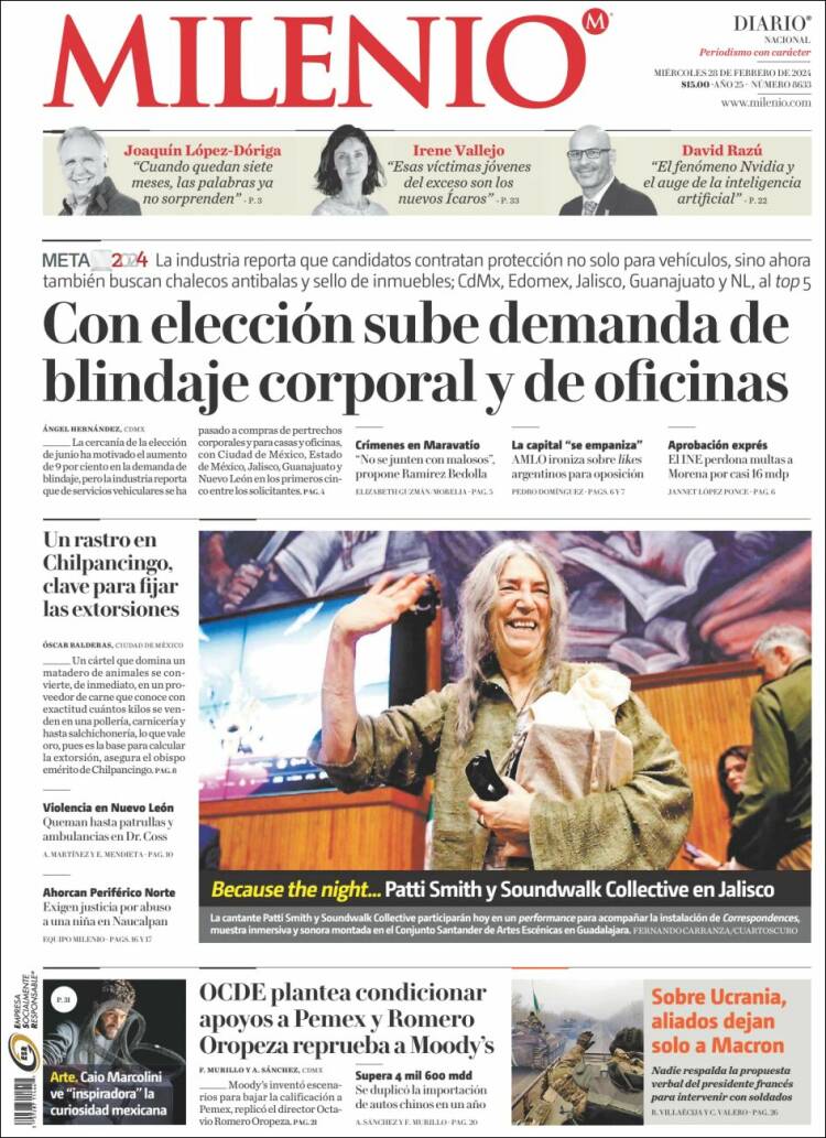 Portada de Milenio (México)